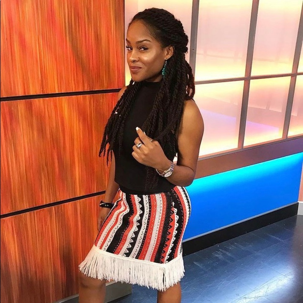 SOLD - Fringe & Flirty Knit Skirt